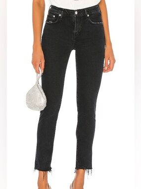 Agolde Toni black straight leg jeans